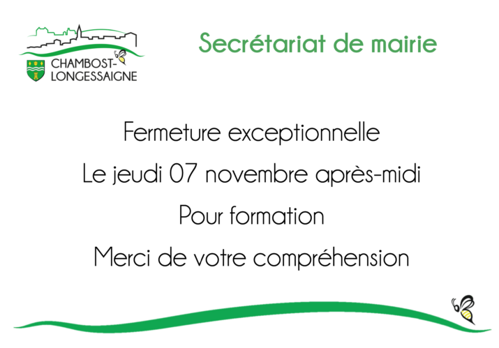 fermeture secretariat 07 novembre 2024